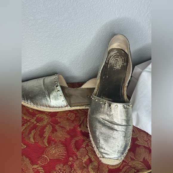 Jimmy Choo Women's Golden Metallic Lame 'Dreya' Espadrille Flats Shoes 11B/41 - Picture 3 of 5